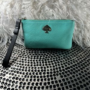 Kate Spade Wristlet, Turquoise pebble leather